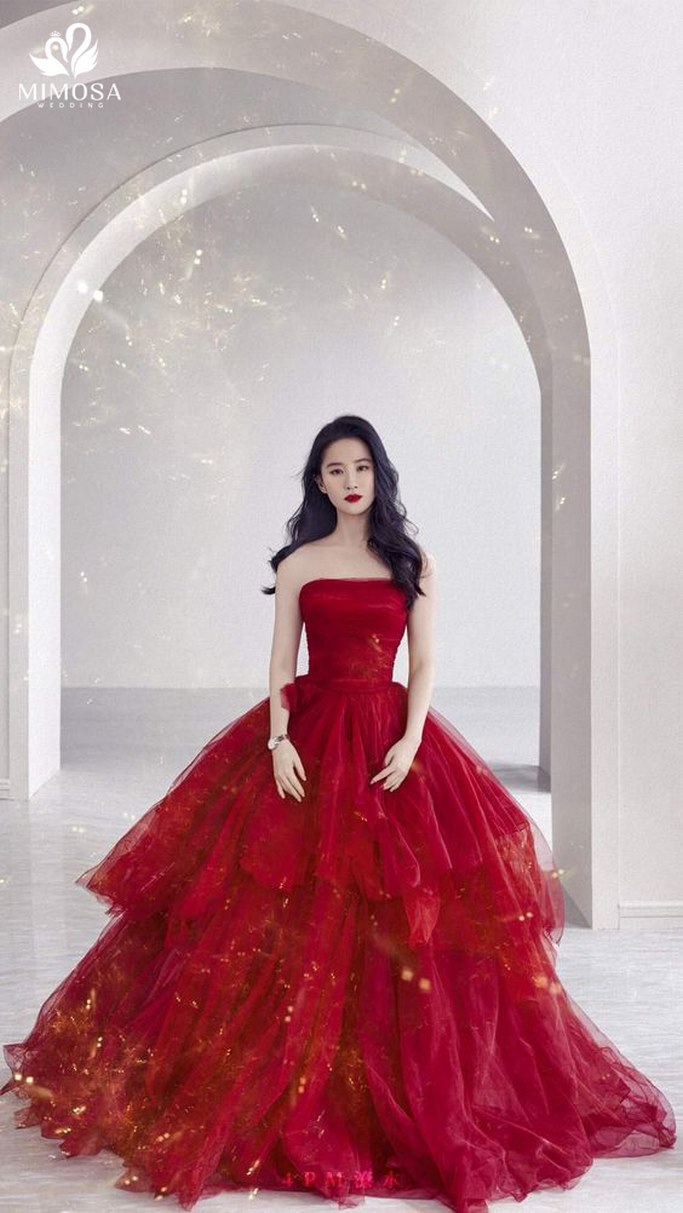 Top 20 mẫu váy cưới màu đỏ đẹp nhất năm 2022  Lucky Anh  Em